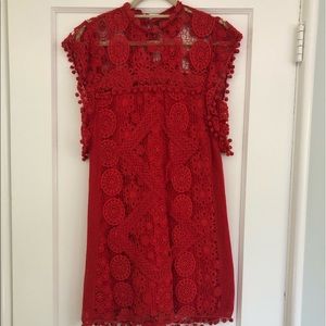 Tularosa Red Lace Mini Dress